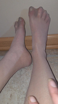Sheer Nude Nylon Feet to Leak Over