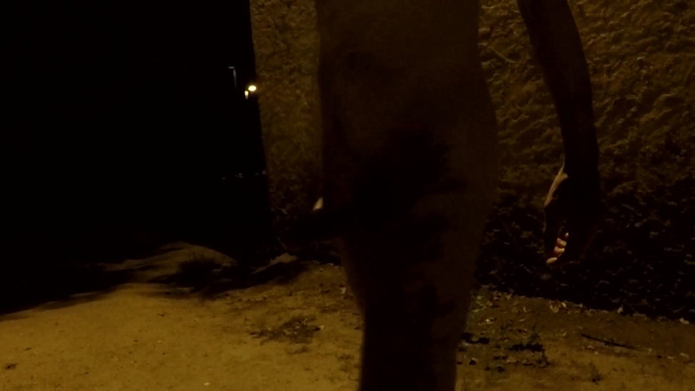 outdoor-fun: Крест в парке ночью - раздеваюсь 2