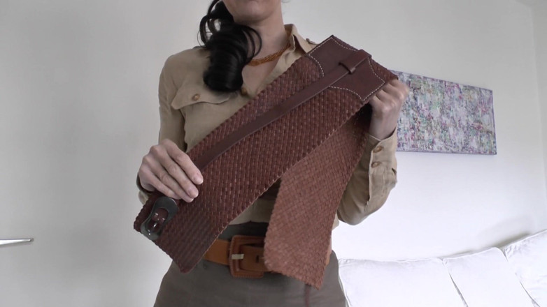 Lady Victoria Valente: Exciting Belt Try-on with a Linen Skirt, Part 3, Lady Victoria...