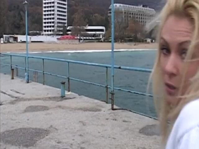 Cumming Soon: Blonde girl gives a dude handjob outdoors