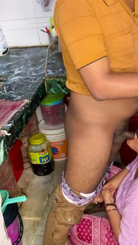 Desi Bhabhi Puts Pomegranate Seeds on Devar’s Cock and Sucks It Before Hard Kitchen Fuck