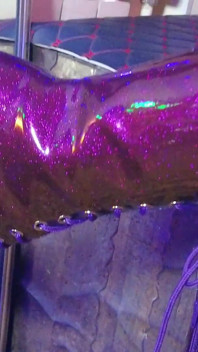 Dominatix Eva Latex Femdom Fetish Purple Rubber Big Ass MILF BDSM Solo Fuck Machine Hot High Heels