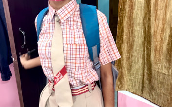 Indian Cute School Girl Come to Home and Suck Cock in Step Brother
