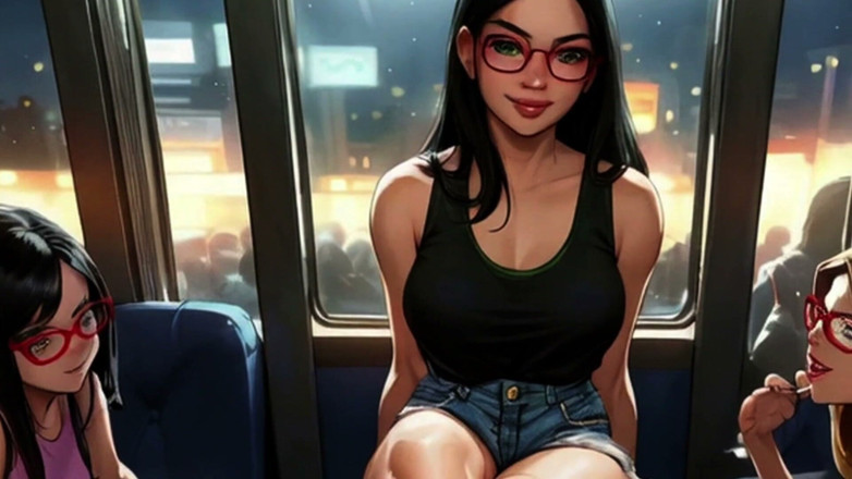 Spicy Toons: Lin's Friends Help Drain Your Cock on the Bus