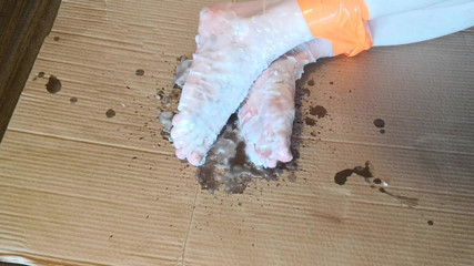 Bouncy Tits Action: Hot candle wax on my feet part 2