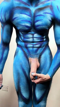 Bodypainting-me nua como Homem-Aranha