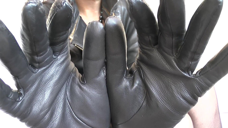 Lady Victoria Valente: Squeaky Black Leather Gloves on! Sniff Them and JOI - Lady...