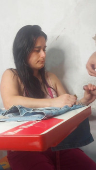 Seamstress Watching Client's Erection!