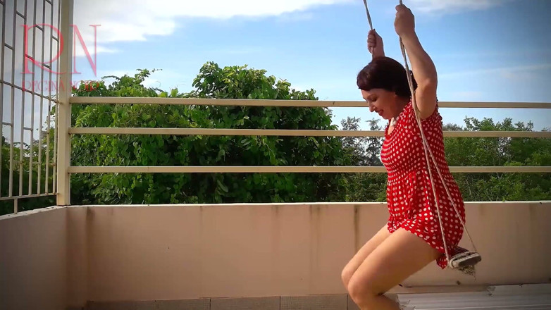 Regina Noir: Depraved Housewife Swinging Without Panties on a Swing Full