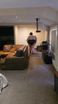 Sexy SSBBW Ass and Belly Walking in Leather Suit Part 2