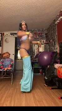 Princess Tsjade Stripdances in Halloween Costume