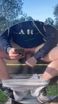Amateur Boy Lost a Bet and Had to Expose and Touch His Cock in a Park