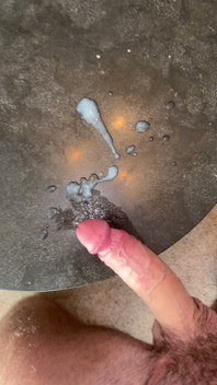 John North Bursts His Huge Load Over His Coffee Table