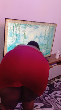 MILF Cleaning in Tight Red Dress