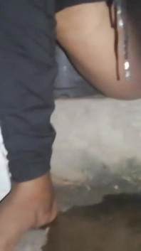 Found an Old Desi Woman Peeing Under Staircase and Punished
