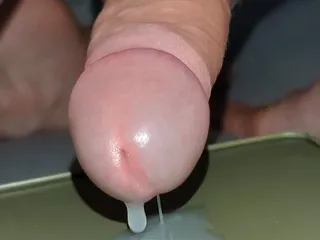 wank uncut cock cumming close up edging multiple loads use sperm as lube intense orgasm veiny dick messy messy swallow straight
