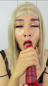 Your Step Sis Sucking Her Big Spider Dildo