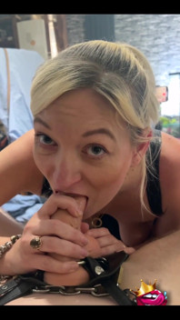 Got to Keep Practicing Sucking Cock While His Is Locked in a Cage.