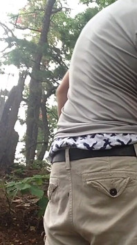 Masturbazione in riva all'acqua, al Parco Pubblico, Sagging, American Eagle Boxers. Esteso
