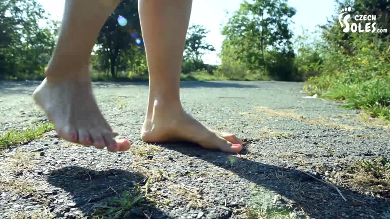 Czech Soles - foot fetish content: Dirty bare feet in nature, POV