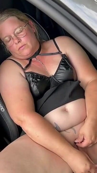 Masturbation with a Dildo in the Car