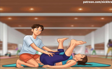 Cartoon Universal: Summertime saga part 1 - boner on yoga lesson ( French sub )