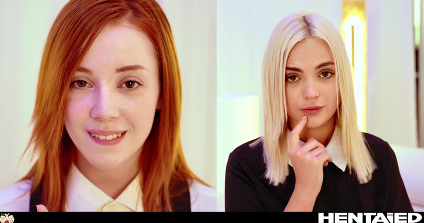 Hentaied: Gerçek hayat hentai - iki genç kız büyük dildolarla sikişiyor ve...