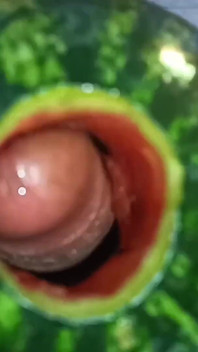 Come and Cum While You Watch Me Masturbate and Cum While Fucking This Watermelon