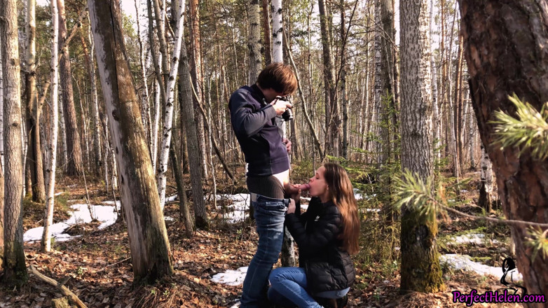 PerfectHelen: Studentin blowjob und ficken mit einem fotografen im wald