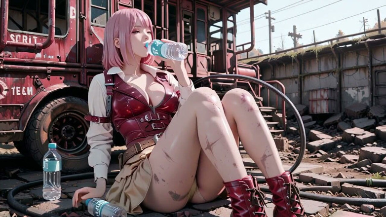 Seraphina Vale: Pink-haired Mech Warrior! the Cold Beauty of the Wasteland