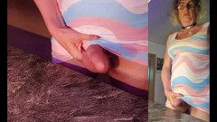 TSLillySophie: Tgirl Anna mostrando seus peitões e girlsdick e porra