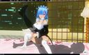 H3DC: Hentai 3d re zero rem pounces trên một con cặc lớn