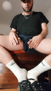 Dirtyjunkbro Turned on, Hot Dirty Socks Play and Cum.