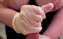 Maria Kane: Blanke handschoen aftrekken met enorme cumshot
