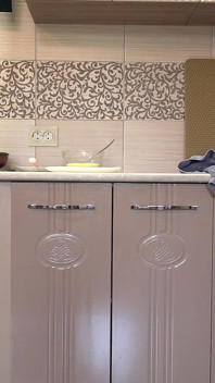 A Mature Wife Prepares Breakfast, and the Home Camera Watches. Big Ass in White Panties Under a Short Robe. Pavg