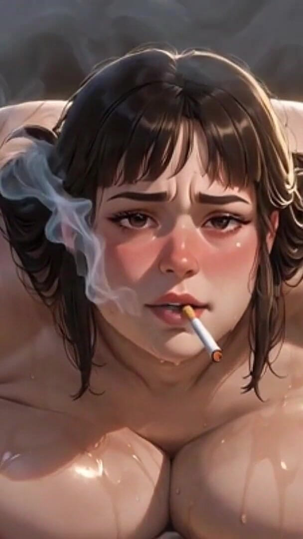 Anime Hentai: SSBBW Oiled Body in Bed Bondage Smoking - Humiliated but Horny