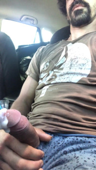 POV Fast Thick Cum Guy Masturbating in Car