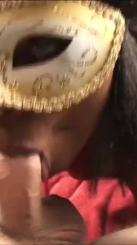 Mask Girl Xenia Shows Horny Blowjob Show