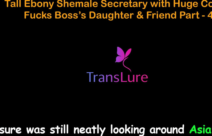 TransLure: English Audio sex story - secretária transsexual negra alta com pau...