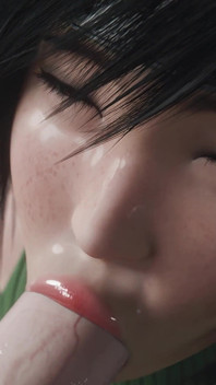 Yuffie Kisaragi con cu to thổi kèn ướt át - hoạt hình 3d sâu & lộn xộn
