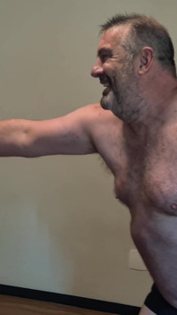 Silver Stepdaddy Boxer Vs. Gouine Wrestler Body Shot Challenge (small X Big)