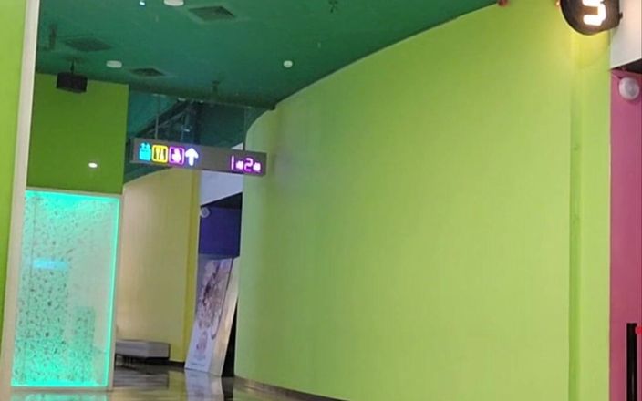 NotAFuta: Exhibitionist Playing at Theater Hallway and Toilet