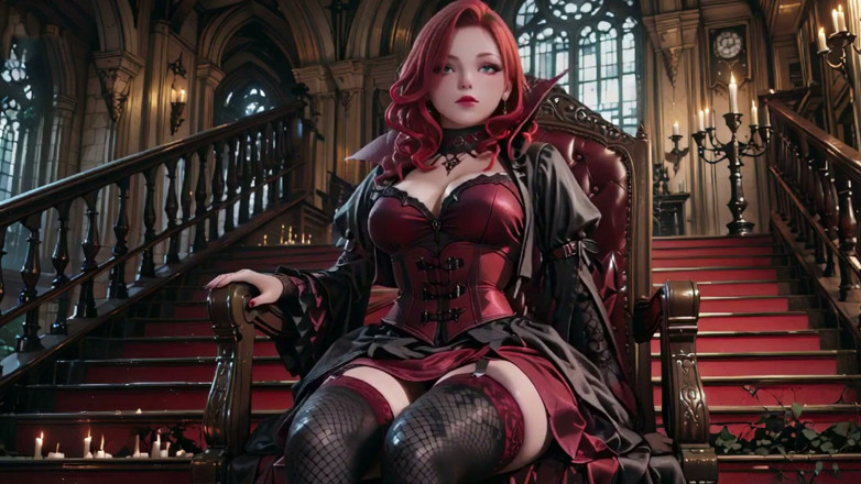Seraphina Vale: Rothaarige gotische Muse: Begegnung auf dem dunklen Friedhof.