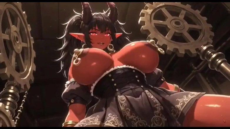 Hot girl dancing: Cute Demon Women Bounce Boobs, Ai Animation