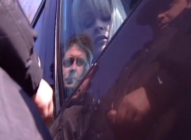 Public Lust: Babe masturbating in car while people watch her