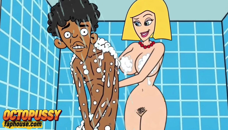 Octopussy Lovers Club: Голодная До Секса Мачеха Присоединяется К Своему Пасыну В Душе. Мультфильм