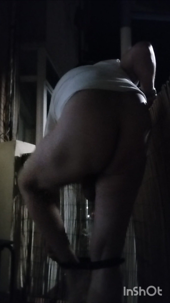 Morbosete000: On the Balcony Showing My Ass in Thong