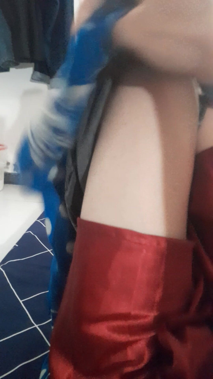 Naomisinka: Wearing Mini Satin Skirt Inside Shorts