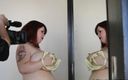 My Boobs: 当我制作Roxanne Miller的视频时，她挤奶镜子的幕后花絮...很多牛奶很多