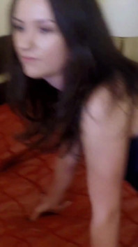 Sexy Amateur Brunette Strips and Shows Her Body